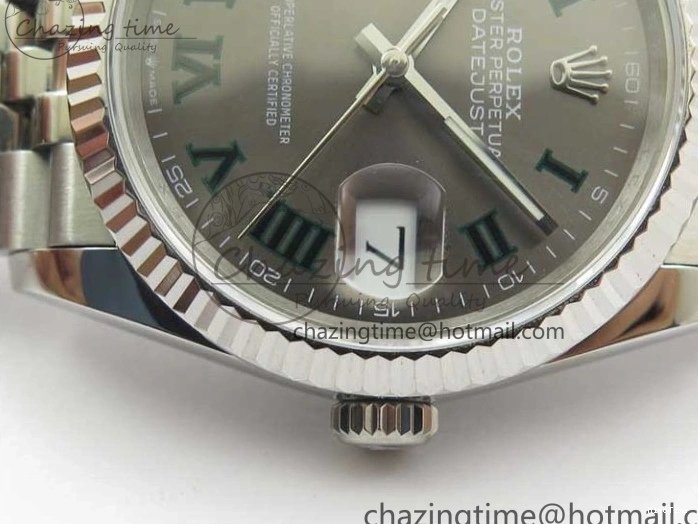 MiroTime 1221 Compact DateJust 36 SS 126234 BP Maker 1:1 Best Edition Fluted Bezel Gray Roman Dial on Jubilee Bracelet 2527